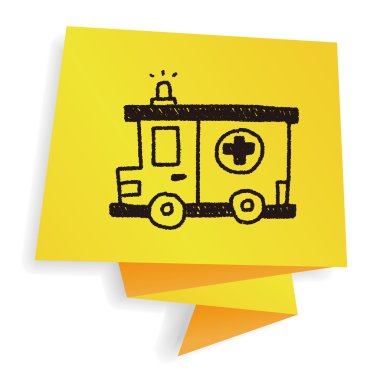 ambulans karalama vektör çizimi çizimi