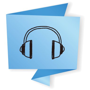 Doodle Kulaklık vektör çizimi