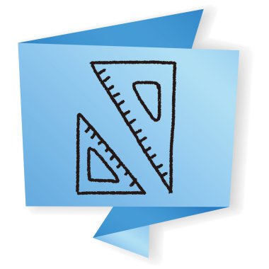 Doodle Üçgen cetvel vektör çizimi