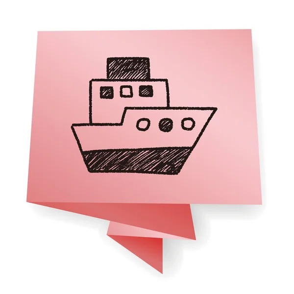 Doodle barco vector ilustración — Vector de stock