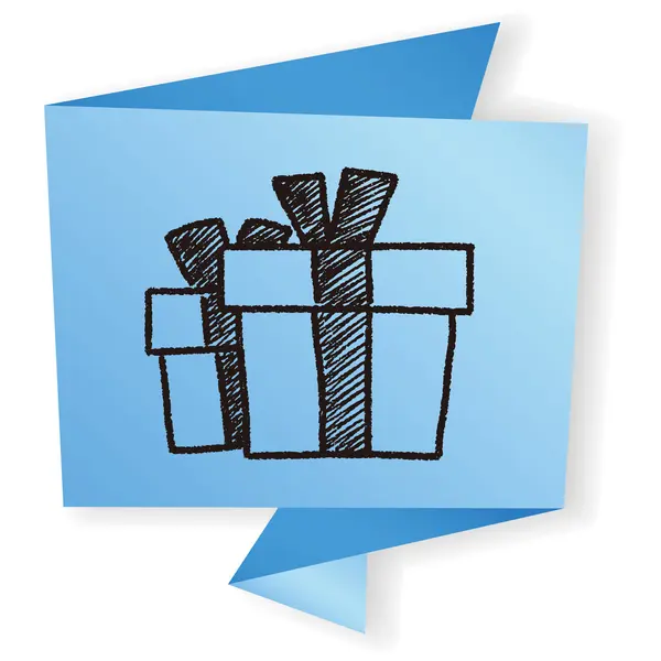 Illustration vectorielle de boîte cadeau doodle — Image vectorielle