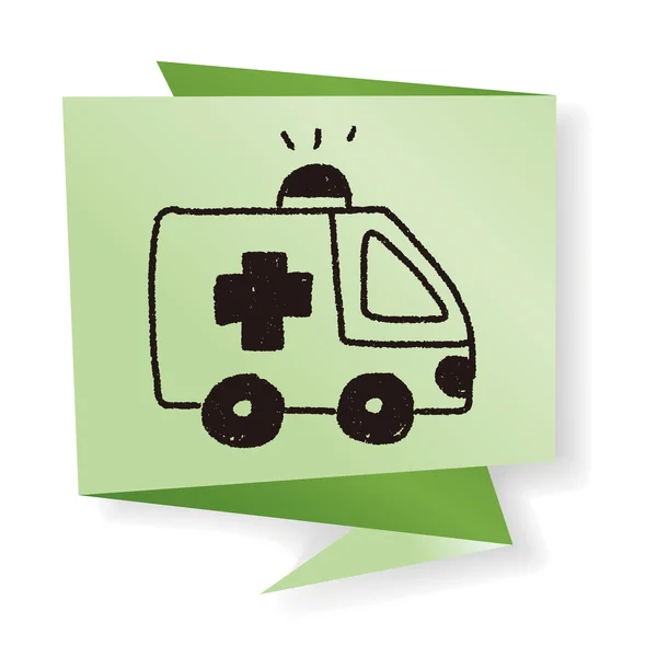 Ambulance doodle drawing vector illustration — Stock Vector