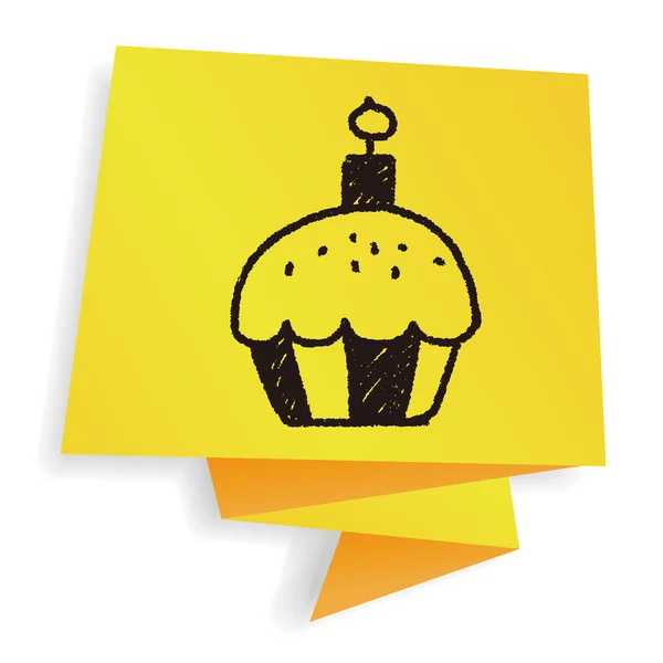 Doodle cupcake desenho vetor ilustração — Vetor de Stock