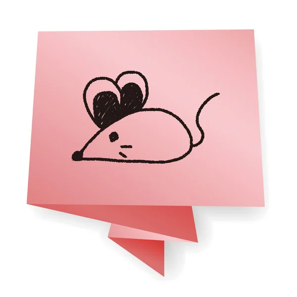 Desenho do doodle do mouse ilustração vetorial — Vetor de Stock
