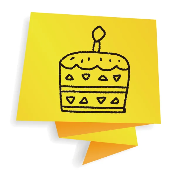 Doodle Cake Vektor Illustration — Stockvektor