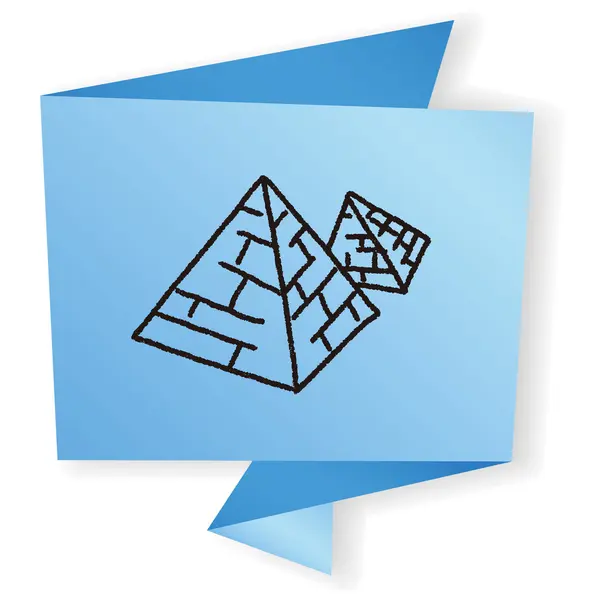 Doodle pyramid vektor illustration — Stock vektor