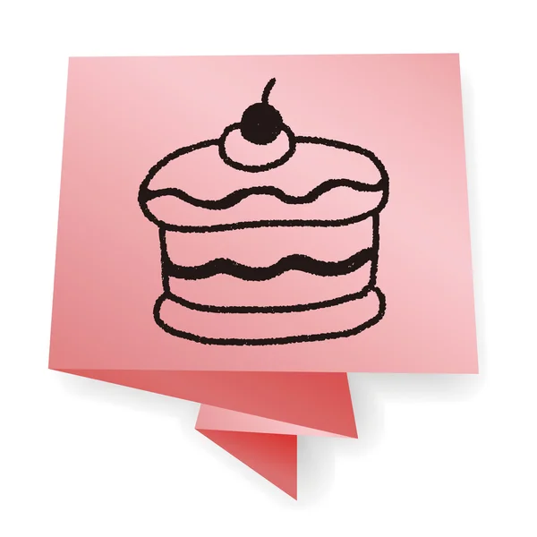 Doodle Cake Vektor Illustration — Stockvektor