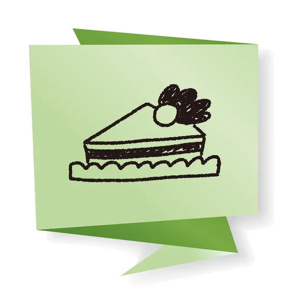 Doodle Cake Vektor Illustration — Stockvektor