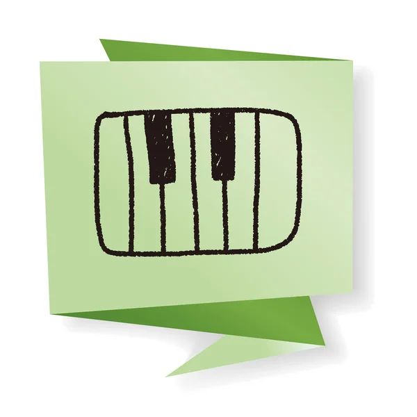 Piyano doodle çizim vektör çizim — Stok Vektör