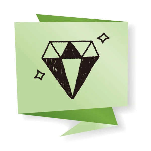 Dibujo de garabato de diamante vector ilustración — Vector de stock