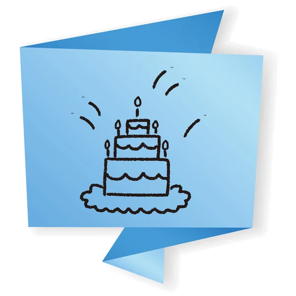 Doodle Cake Vektor Illustration — Stockvektor
