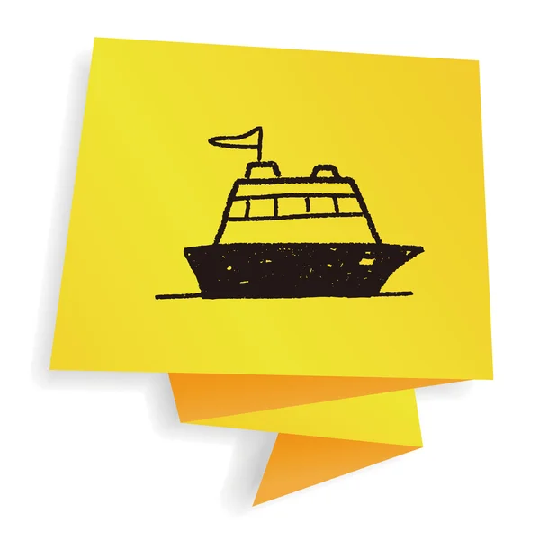 Doodle yacht vector illustration — Stock Vector