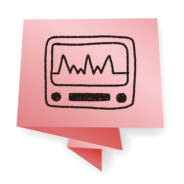 Ecg 낙서 드로잉 벡터 일러스트 레이 션 — 스톡 벡터