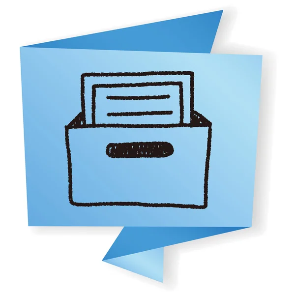 Illustrazione vettoriale di disegno doodle box file — Vettoriale Stock