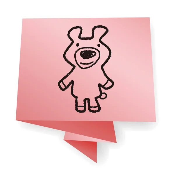 Doodle Bear Poppen vector illustratie — Stockvector