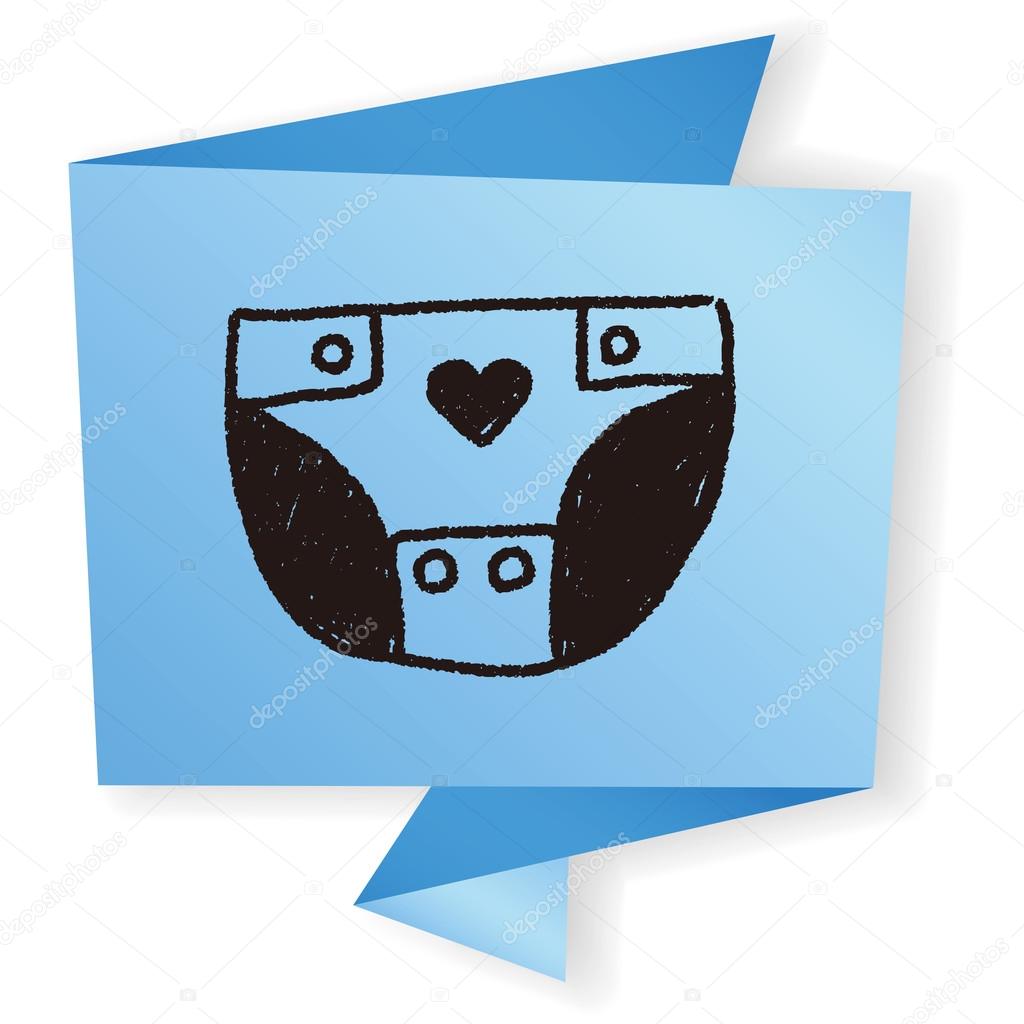 Diapers doodle drawing vector illustration — Stock Vector © hchjjl
