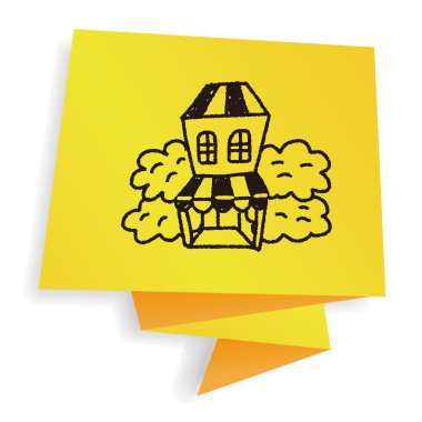 doodle house vektör çizimi