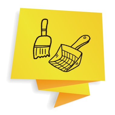 Köpek süpürge doodle vektör çizim evde beslenen hayvan