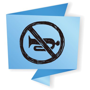 Yok boynuz doodle vektör çizim