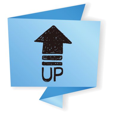 yukarı ok vektör çizim doodle