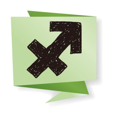 sagittariu takımyıldızı doodle vektör çizim