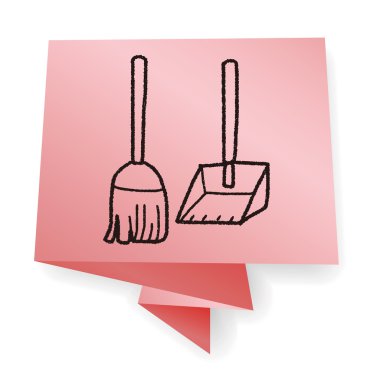 süpürge doodle vektör çizim