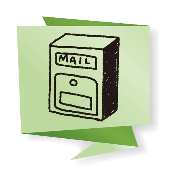 Εικονογράφηση διανυσμάτων Doodle Mailbox — Διανυσματικό Αρχείο