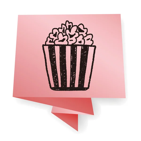 Doodle Popcorn wektor wektor ilustracja — Wektor stockowy