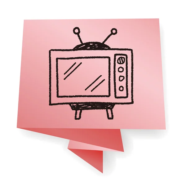 Doodle TV vector illustratie — Stockvector
