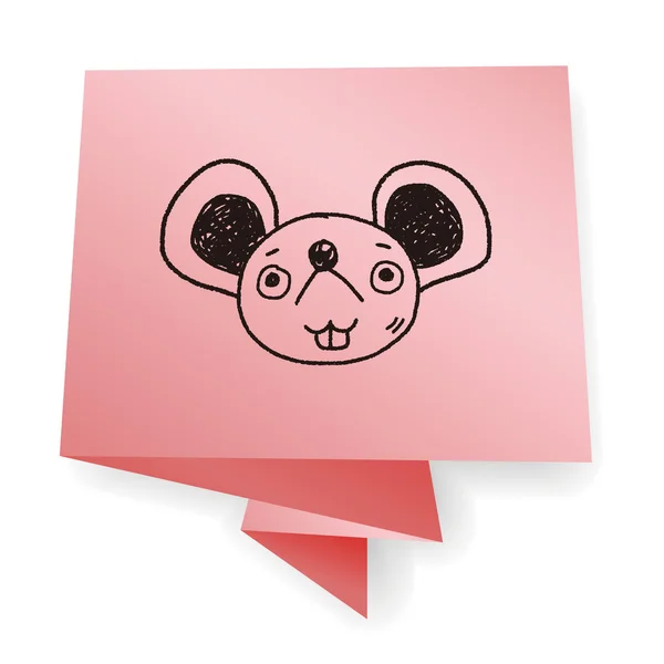 Doodle Mouse ilustração vetorial — Vetor de Stock