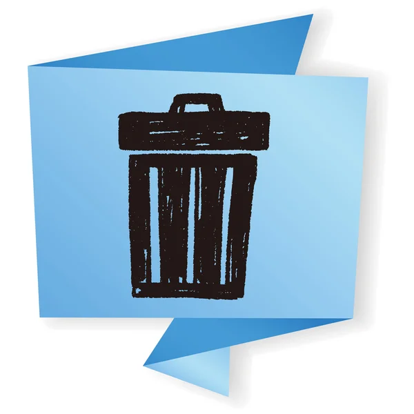 Doodle Trash can vector illustration vector illustration — Stock Vector