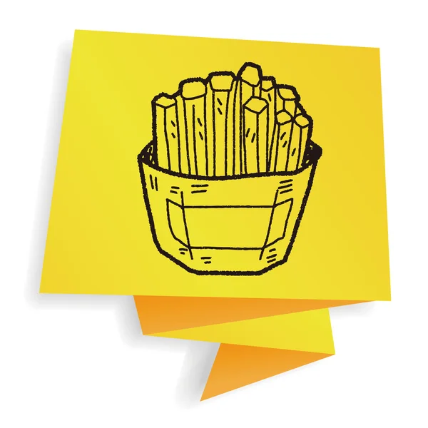 Papas fritas doodle vector ilustración — Vector de stock