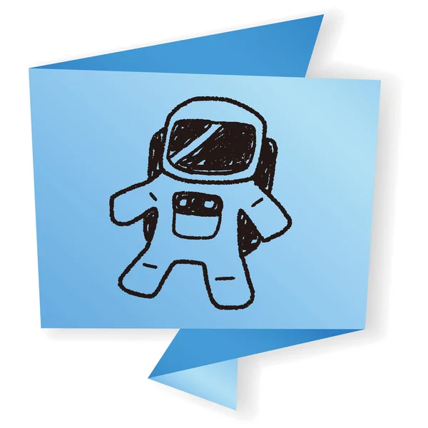 Doodle Astronauta ilustração vetorial —  Vetores de Stock