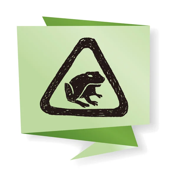 Illustration vectorielle doodle signe grenouille — Image vectorielle