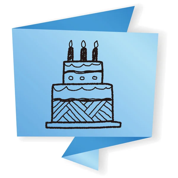 Doodle Cake Vektor Illustration — Stockvektor