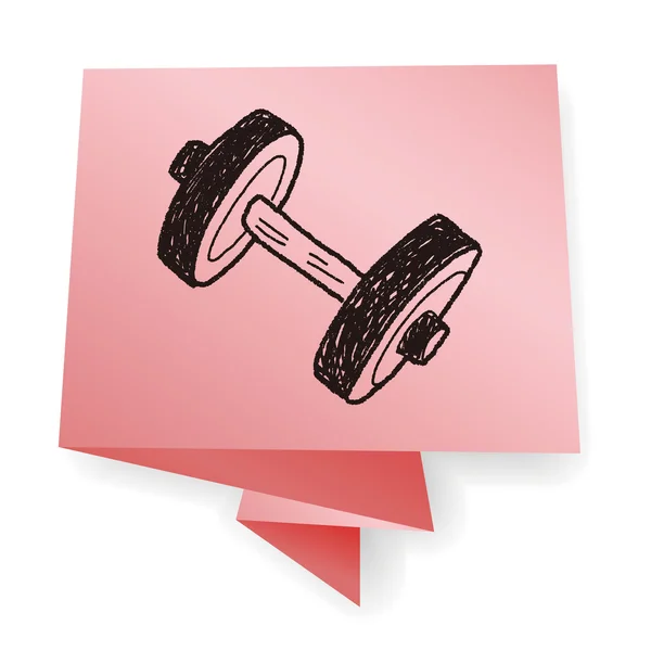 Doodle Dumbbell vetor ilustração — Vetor de Stock