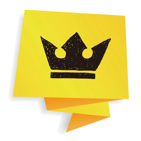 Doodle król korona wektor ilustracja — Wektor stockowy