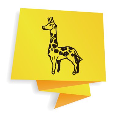 zürafa doodle vektör çizim