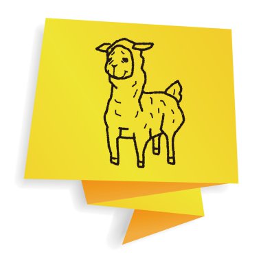 Lama doodle vektör çizim