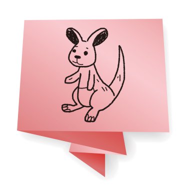 Kanguru doodle vektör çizim