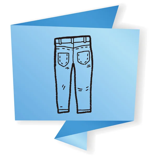Illustration vectorielle de doodle de jeans — Image vectorielle