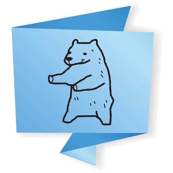 Polar bear doodle vector illustration — Stock Vector