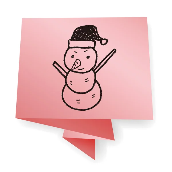 Illustration vectorielle de gribouillis bonhomme de neige — Image vectorielle