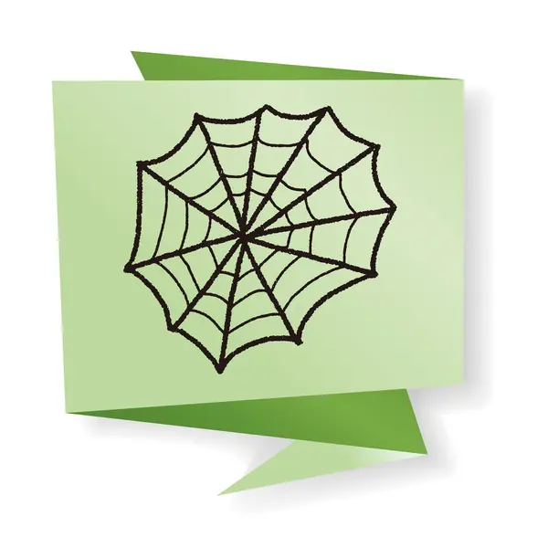 Spider web doodle vektor illustration — Stock vektor