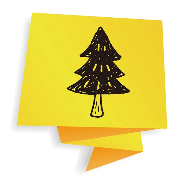 Illustration vectorielle de doodle arbre de Noël — Image vectorielle