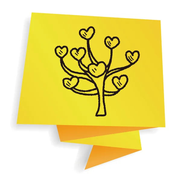 Árvore do amor doodle vetor ilustração — Vetor de Stock