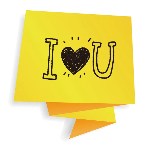 I love you doodle vector illustration — Stock Vector