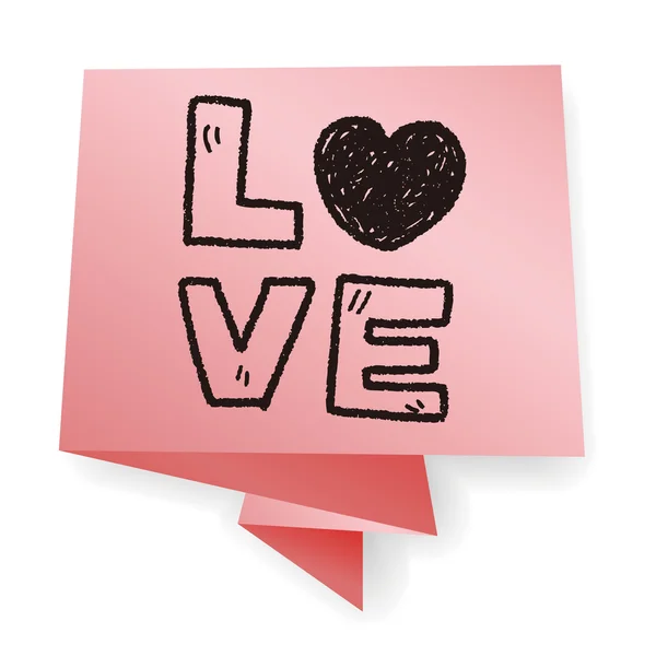 Palabra de amor doodle vector ilustración — Vector de stock