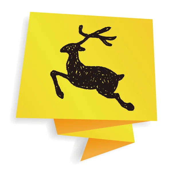 Illustration vectorielle de gribouillis de rennes — Image vectorielle