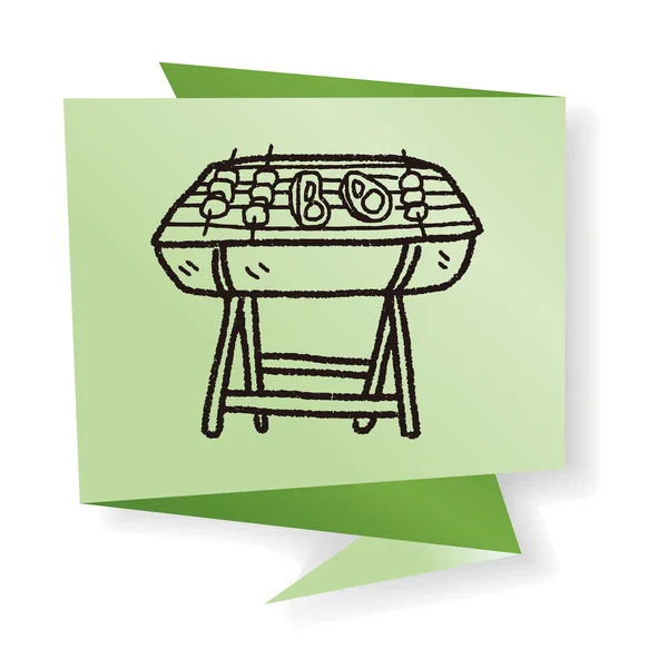 Bbq Doodle Vektor Illustration — Stockvektor